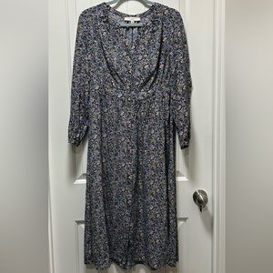 Loft button front midi dress